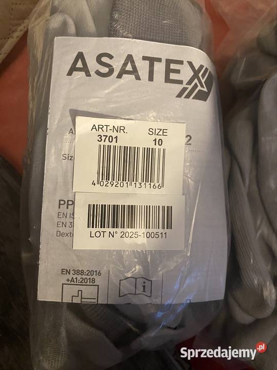 Rękawice robocze ASATEX 3701 rozmiar 10 nowe z Częstochowa
