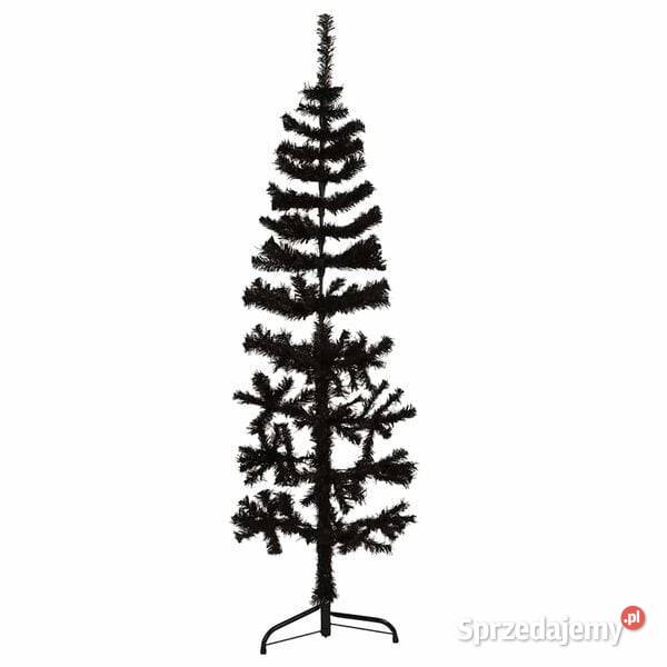vidaXL Smukła choinka połówka ze stojakiem Warszawa
