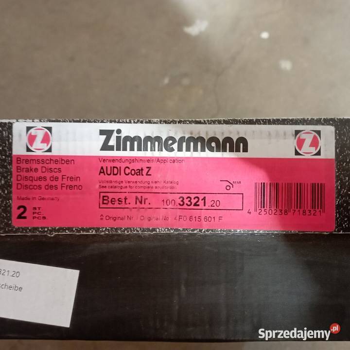 Tarcze hamulcowe Zimmermann Coat Z 100332120