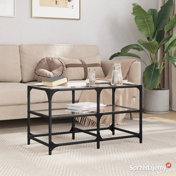 Stolik kawowy ze szklanym blatem 785x40x45 stal mazowieckie Warszawa sprzedam