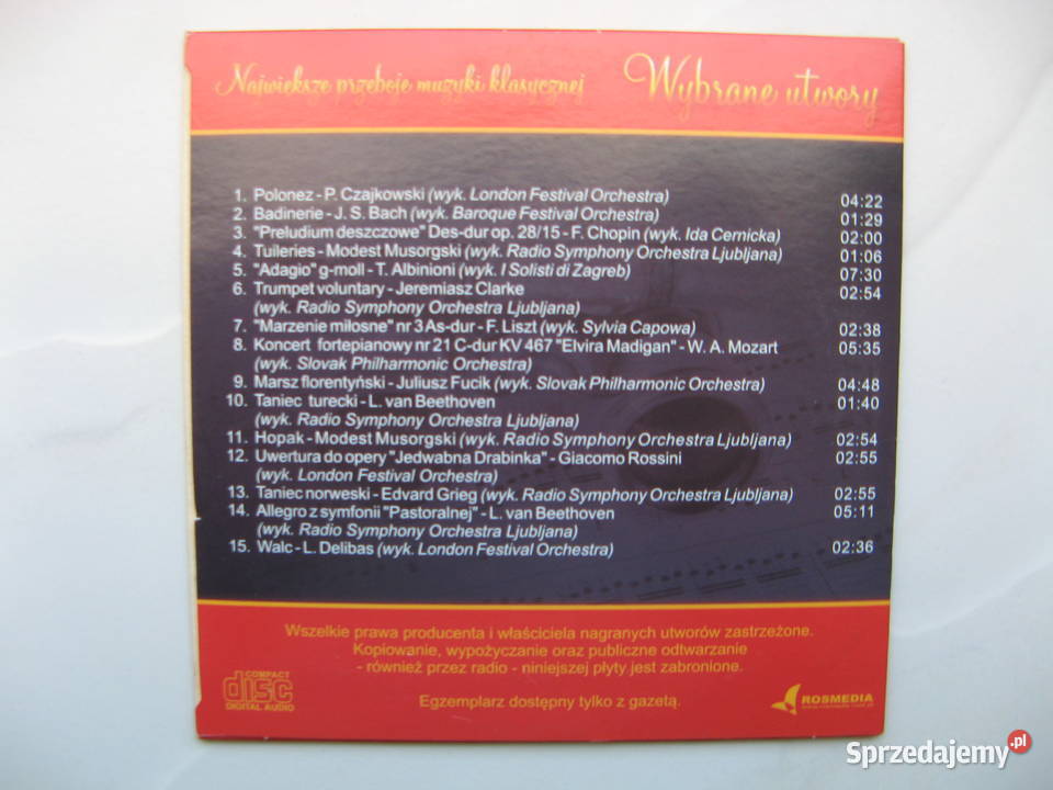 Największe przeboje muzyki klasycznej 8 płyt CD Płyty i kasety Poznań