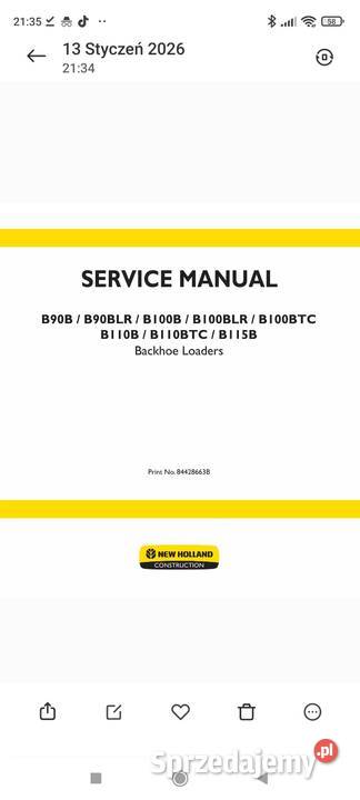 Holland B90B B100B B110B B115B instrukcja motoryzacja, transport Kielce