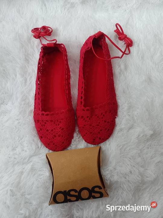 39 ASOS DesignCzerwone baleriny ażurowe z Balerinki Damskie Kraków