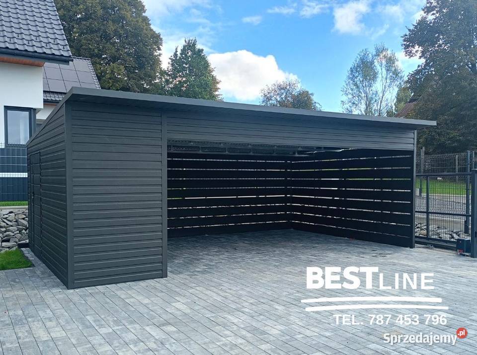 Wiata Carport 7x5 Antracyt Producenta oświetlenie śląskie Katowice