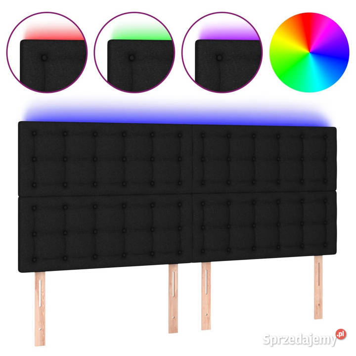 Zagłówek do łóżka z LED czarny 180x5x118128 Warszawa