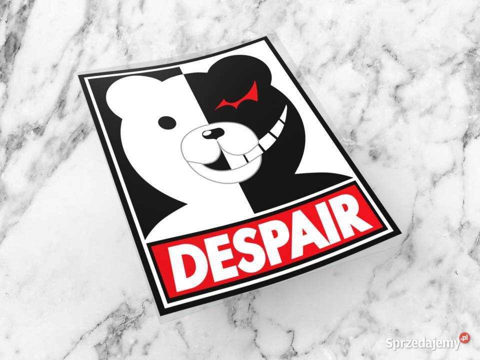Naklejka DESPAIR 75 x 6 danganronpa mono kuma Choroszcz