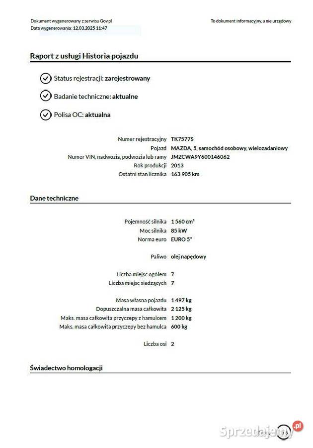 MAZDA 5 16 diesel Mazda Kielce