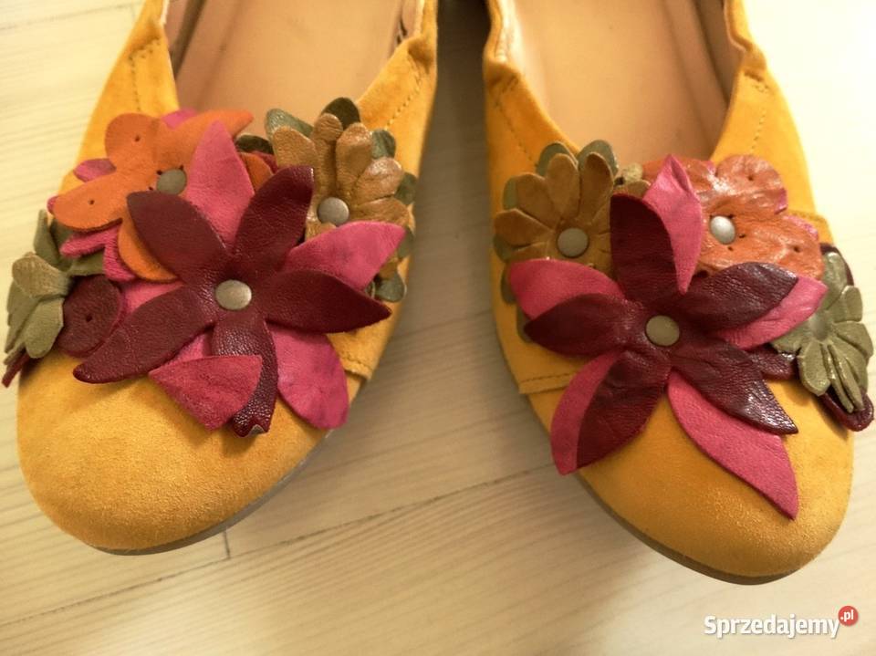 Buty Skórzane Skóra Naturalna Czółenka Baleriny Balerinki Łomża
