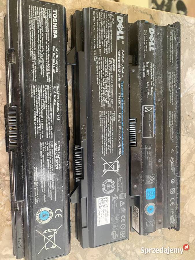 Zestaw 3 Sztuk Baterii DellToshiba do Laptopów baterie