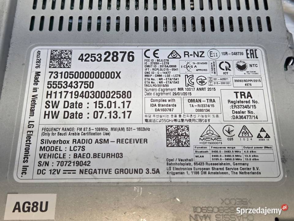 OPEL ASTRA K 5 V RADIO NAWIGACJA MODUŁ STACJA