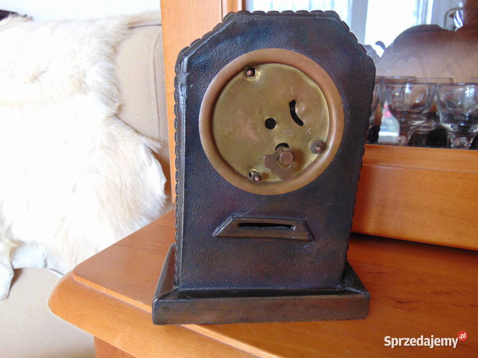 Zabytkowy zegar skarbonka w obudowie cynowej Warszawa sprzedam
