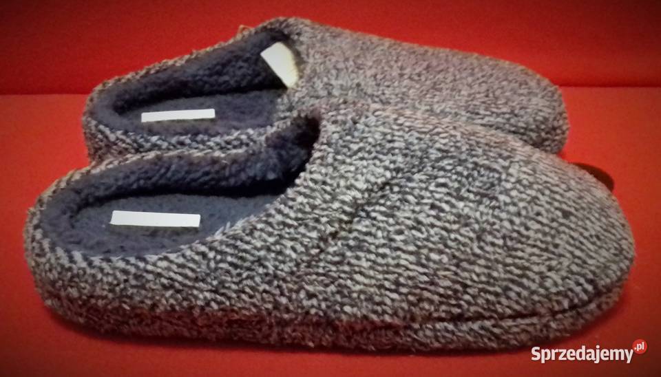 Kapcie 41 niebieskogranatowe miękkie ciepłe