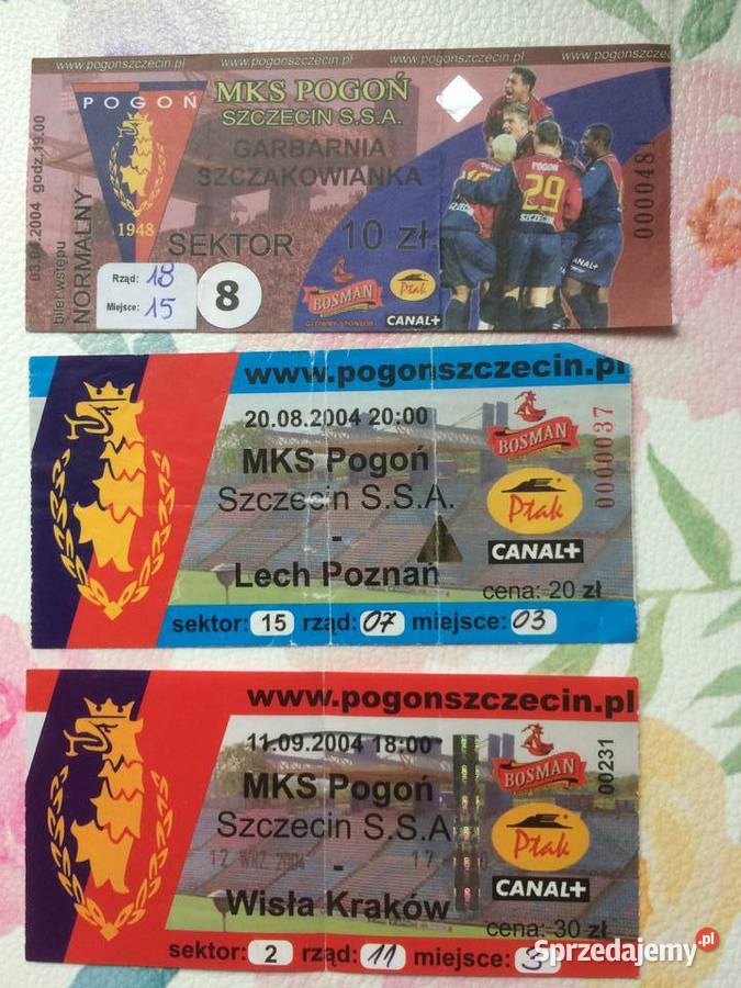 1169 Bilety Pogoni Szczecin 2004 R Antyki, Sztuka, Kolekcje
