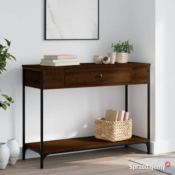 Stolik konsolowy brązowy dąb 100x345x75 WM834164