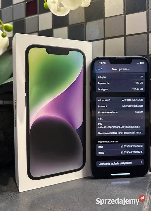 iPhone 14 6128 GB czarny super stan Telefony i Akcesoria Zakopane
