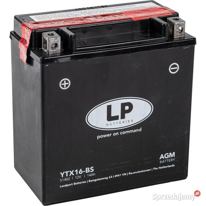 Akumulator motocyklowy Landport YTX16BS 12V 14Ah łódzkie