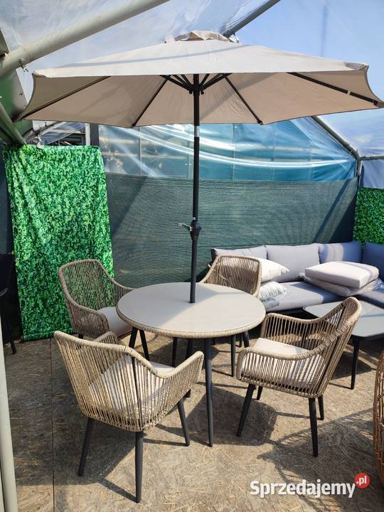 Zestaw mebli ogrodowych Malta 4 foteli okrągły