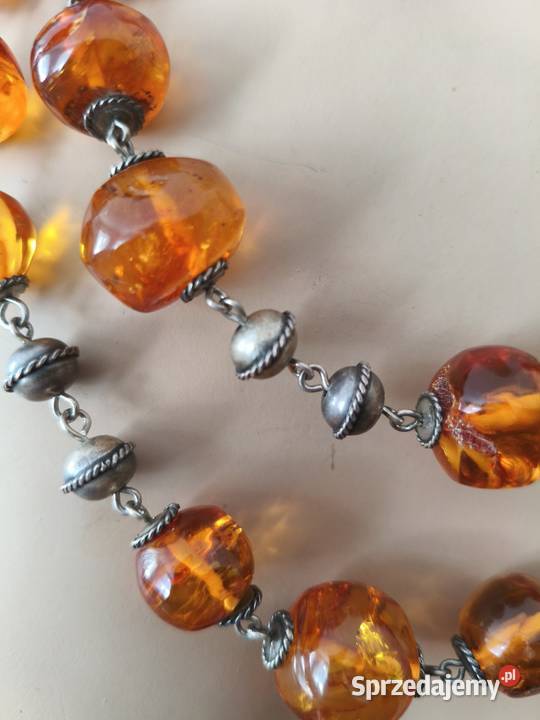 Naszyjnik Bursztyn Vintage Unikat podlaskie Białystok sprzedam