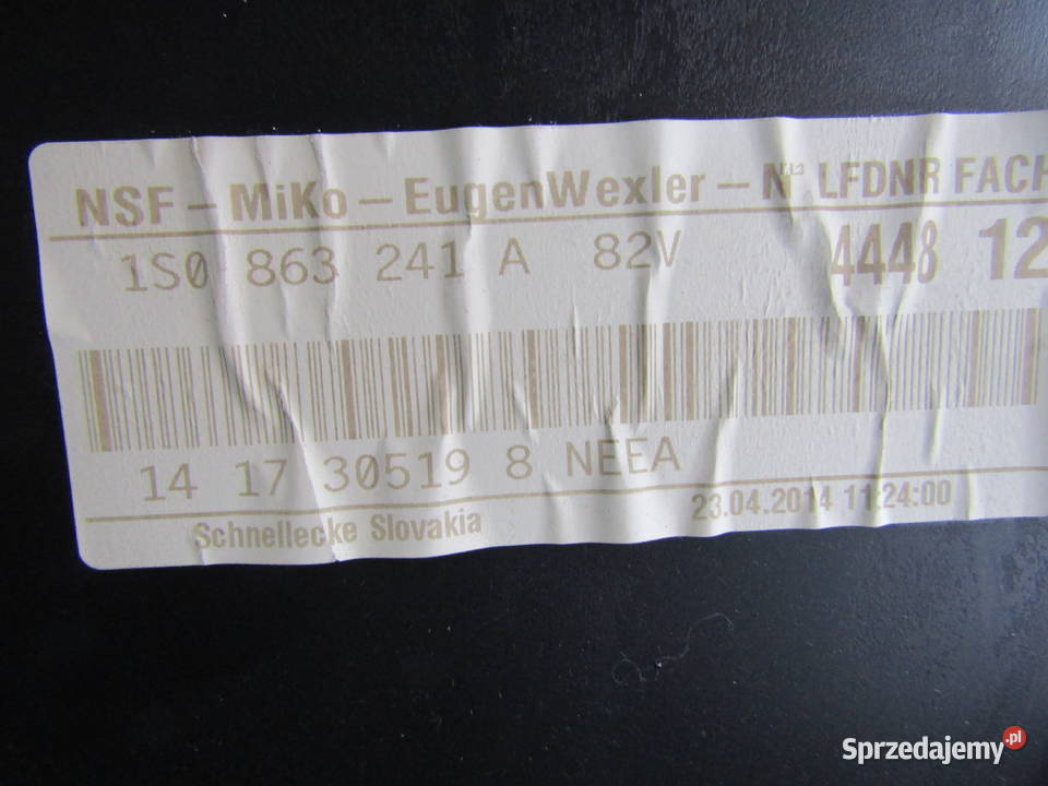 TUNEL ŚRODKOWY VOLKSWAGEN UP 10MPI 1S0863241A Mysłaków