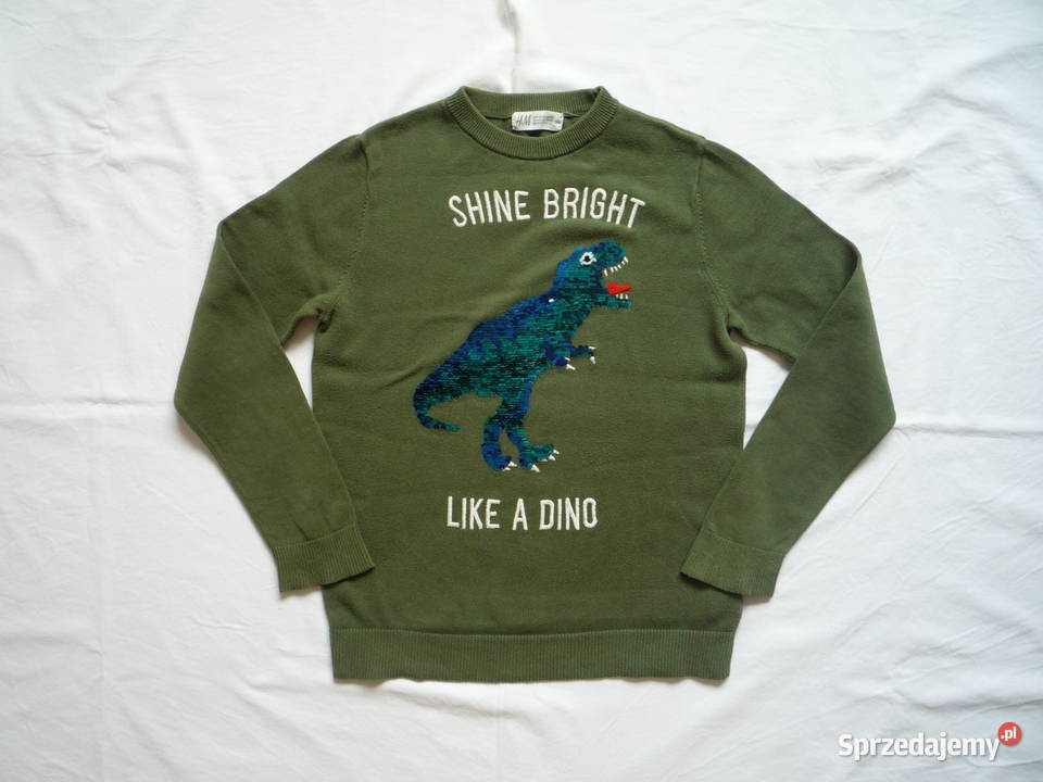 HM 122 Zielony sweter Bluzka Dinozaur Rozmiar 122