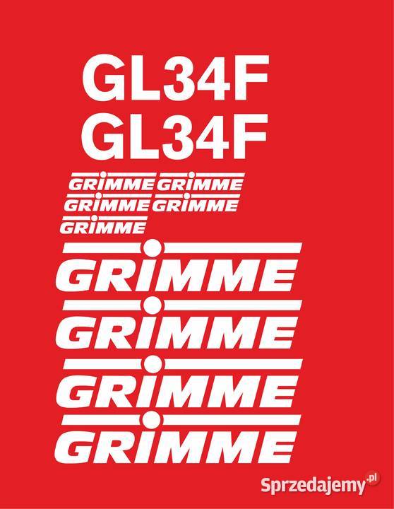 Naklejki grimme gl 34f zamienniki