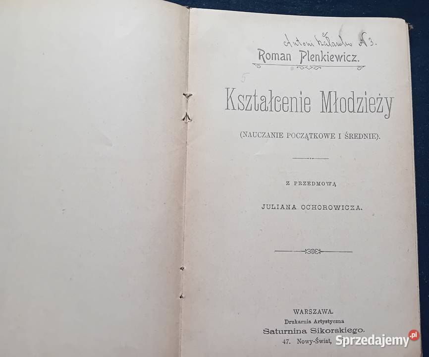 Roman Plenkiewicz Kształcenie młodzieży 1898 r Koźminek