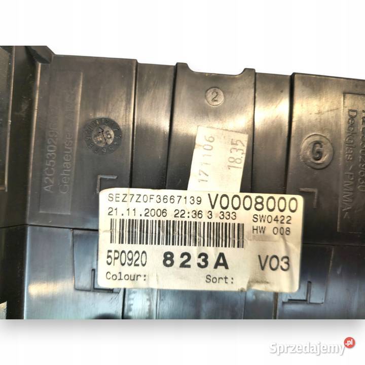 LICZNIK ZEGARY 5P0920823A Seat Altea 14 16V 16 osobowe lubelskie