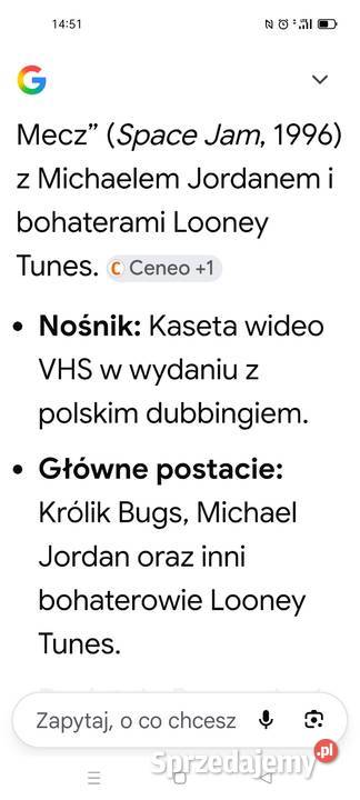 Kaseta VHS Kosmiczny mecz Koszalin