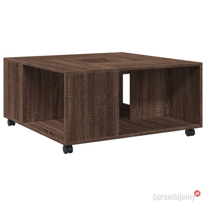 Stolik kawowy brązowy dąb 80x80x40 WM853179