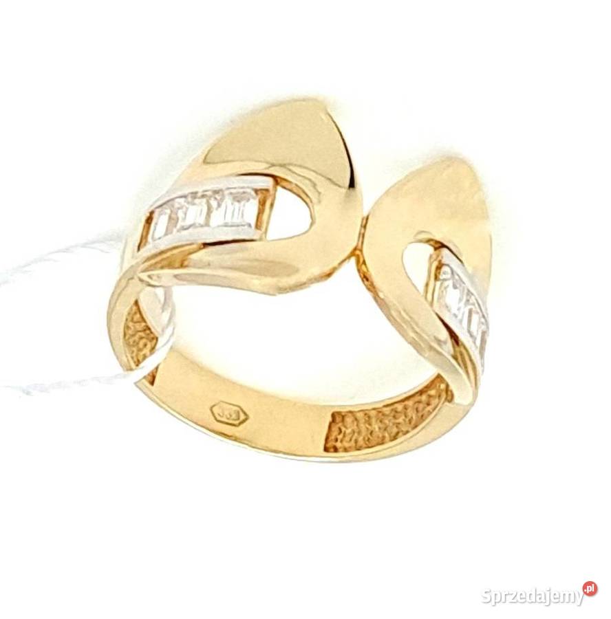 Pierścionek r14 Złoty pr333 Modern z kamieniami Poznań