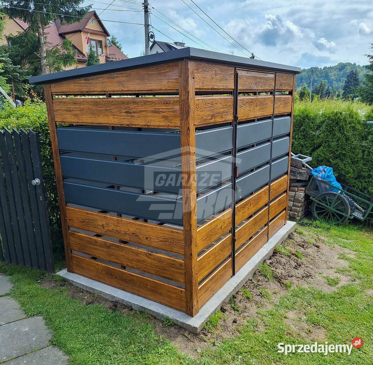 Wiata śmietnikowa 25x13 m antracyt drewnopodobny Altany i wiaty Białogard
