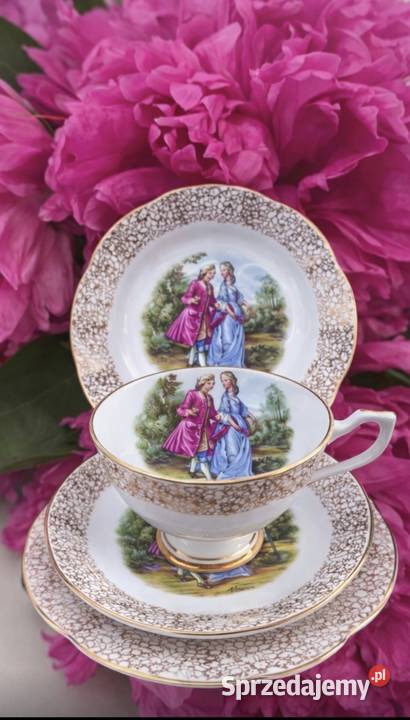 Angielska porcelana kostna ze scenkami Pabianice sprzedam