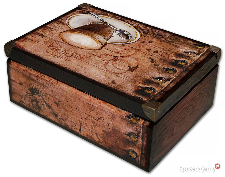 PUDEŁKO drewniane SZKATUŁKA kawa CAFFE 22X16 Bydgoszcz