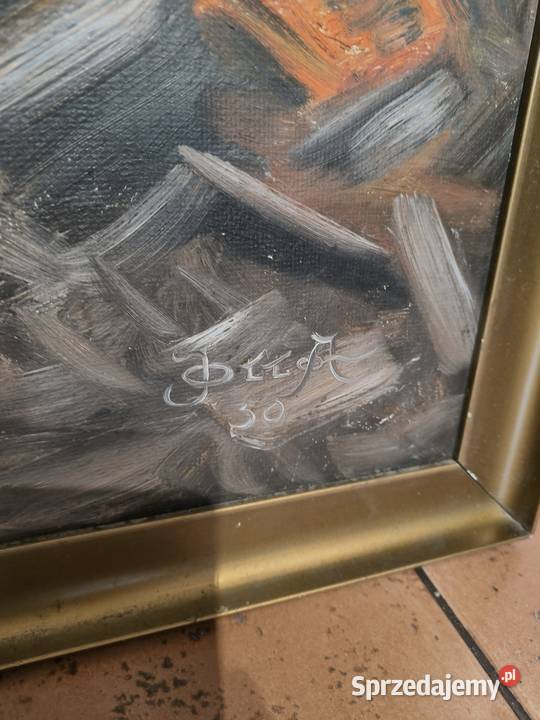 Sprzedam stary duży sygnowany obraz Bytom