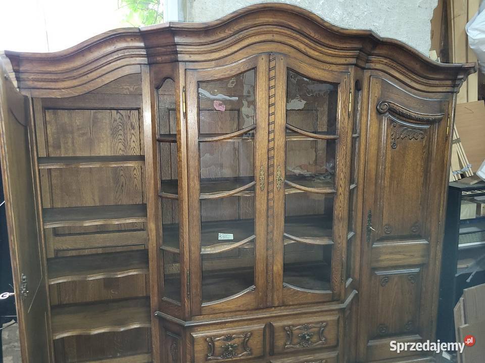 Piękny kredens dębowy lity ciemny dąb biblioteka 54cm Sypniewo sprzedam