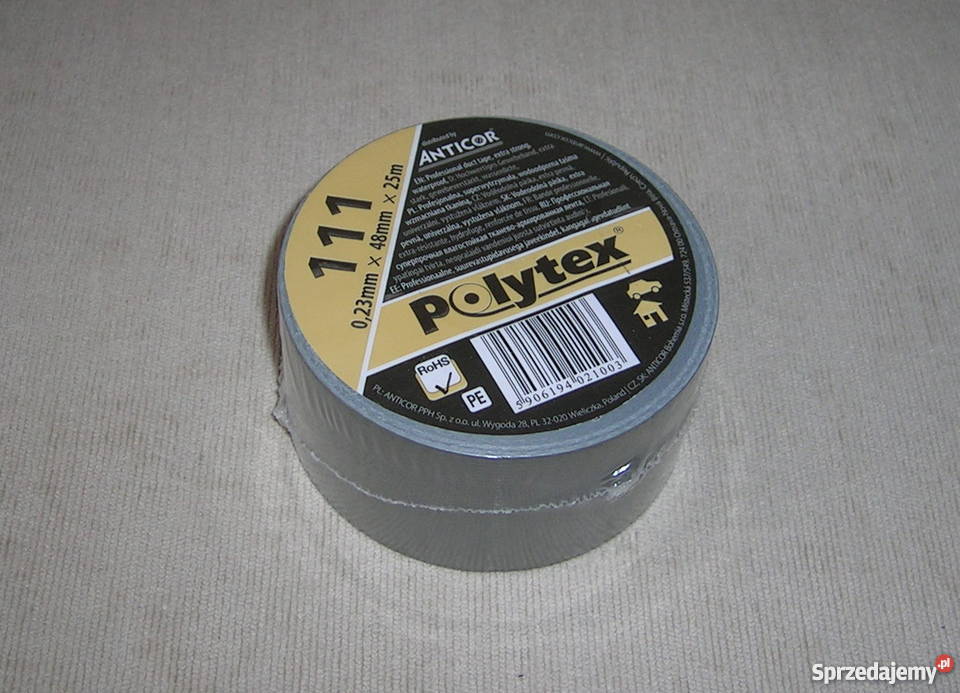 Taśma klejąca wodoodporna 48mm 25m srebrna mocna Wyszków sprzedam