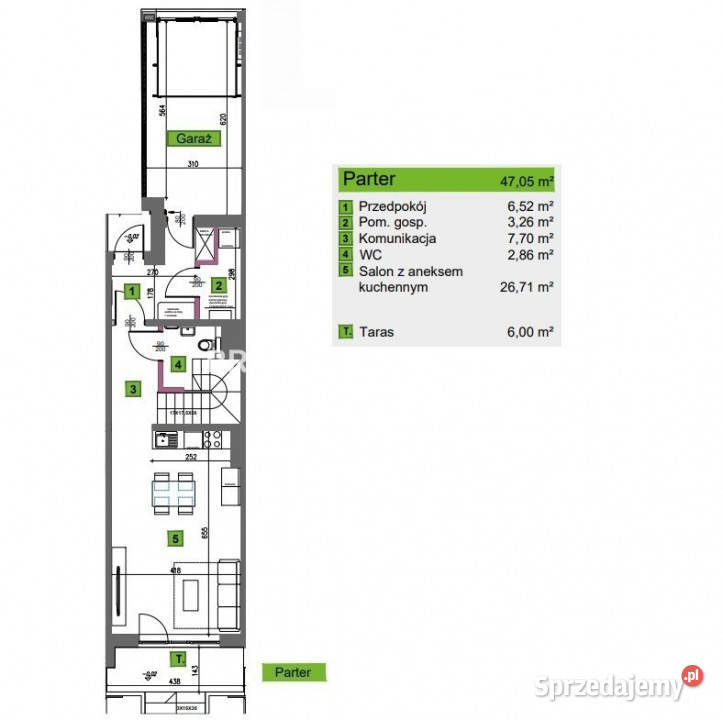 Dom szeregowy Kraków Kliny 14234m2