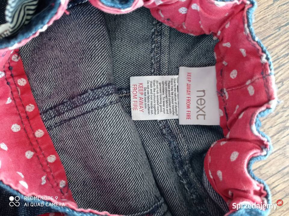 jeansowe spodenki niebieskie r 68 kokardy Spodnie sprzedam