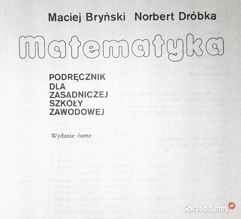 Matematyka Podręcznik ZSZ Maciej Bryński Dróbka Chełm