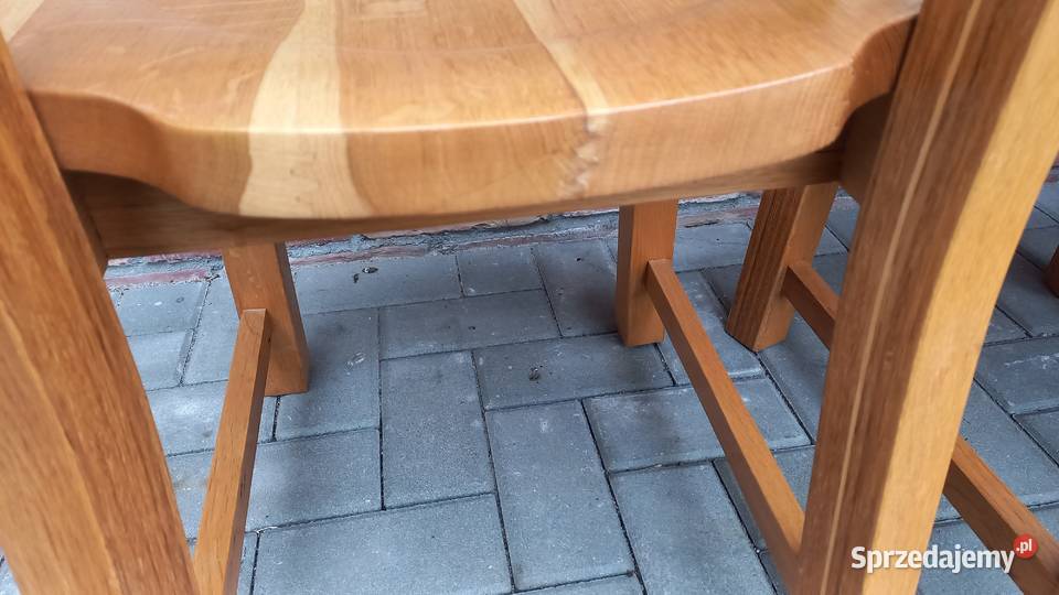 Krzesła dębowe drewniane 4 rustykalne twarde Meble Gawroniec