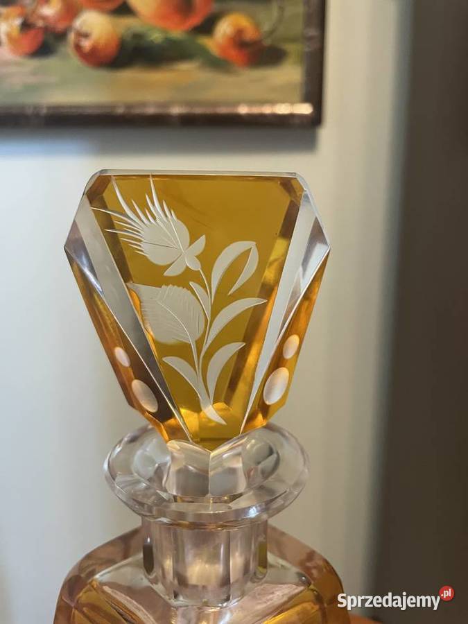 Karafka z kieliszkami z krysztalu Bohemia Rękodzieło Jelenia Góra