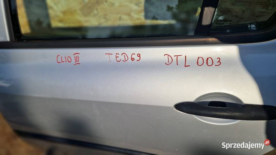 RENAULT CLIO 3 III HB DRZWI TYŁ LEWE KOMPLETNE Słowikowo
