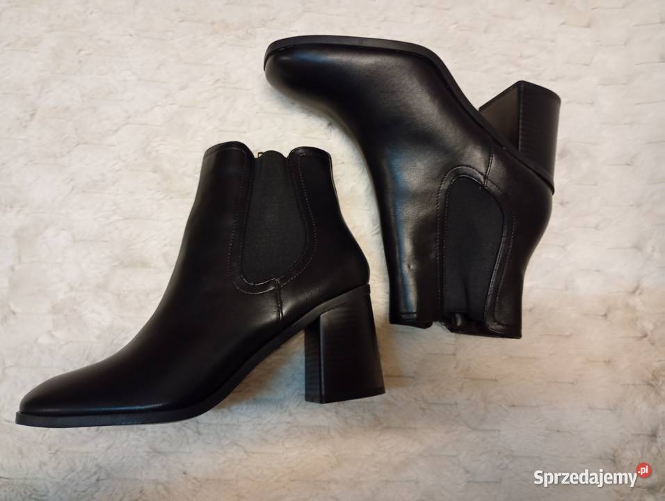 40 LookCzarne botki biznesowe z Londynu NOWE 25.4cm