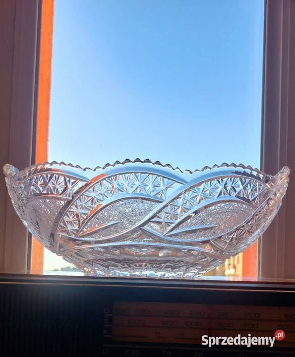Piękna duża gondola kryształowa PRL