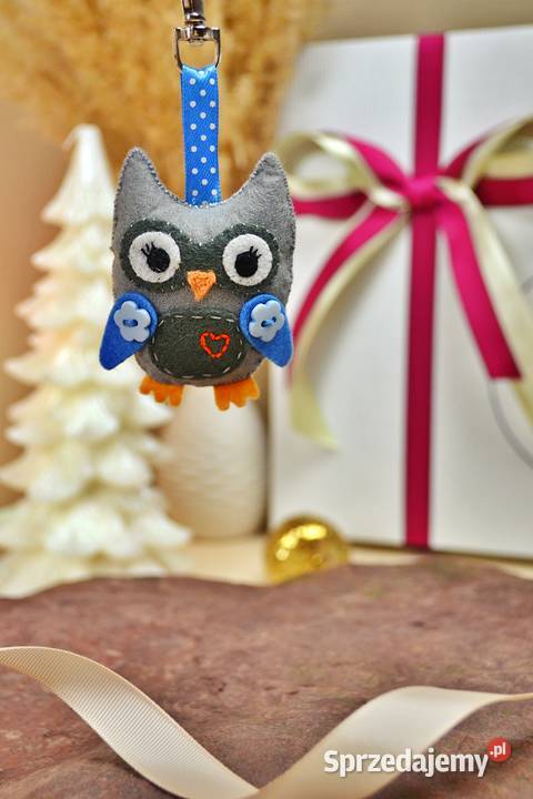 Brelok 100 handmade sowa z filcu Otrębusy