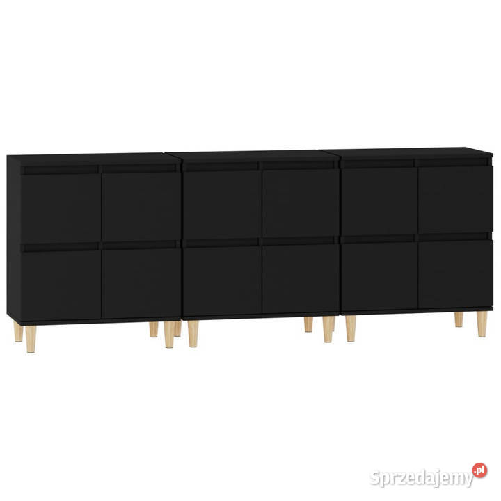Komody 3 czarne 60x35x70 materiał drewnopochodny