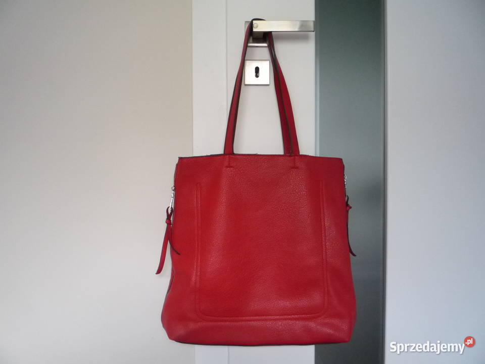 Czerwona torebka Pojemna Duża Mieści format A4 Dla kobiet Szczecin