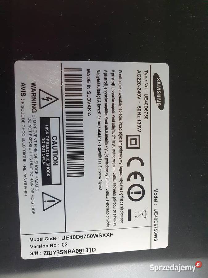 Telewizor samsung 3d model UE42d6750 Nowy Sącz sprzedam