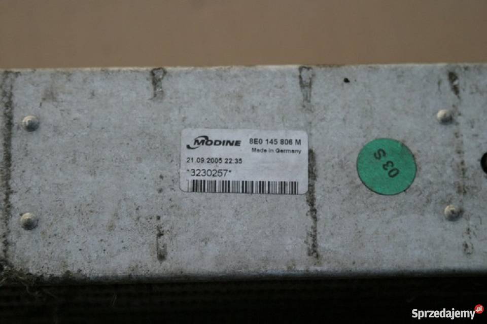 AUDI A4 B7 20 TFSi INTERCOOLER PRAWY 8E014580BM chłodnice Bieleń