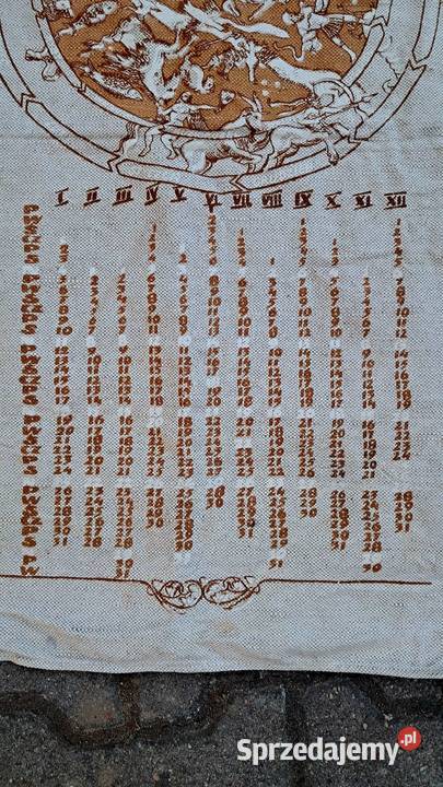 Stara Makatka Kalendarz lniany 1981 Astrologia Świecie